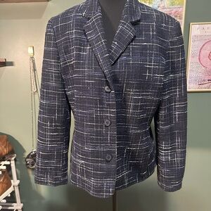 💕Jones New York Classic Blazer Blue and Black and Women’s Size 8